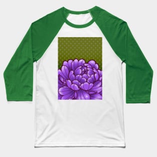 purple peony with nostalgic 80s wallpaper background Baseball T-Shirt